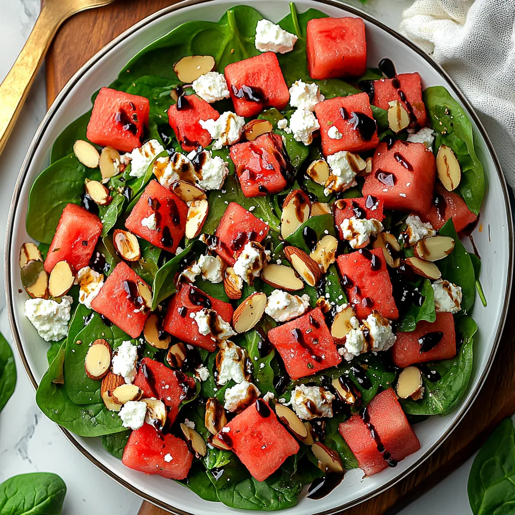 15-Minute Watermelon Spinach Salad Recipe - Easy Summer Refreshment