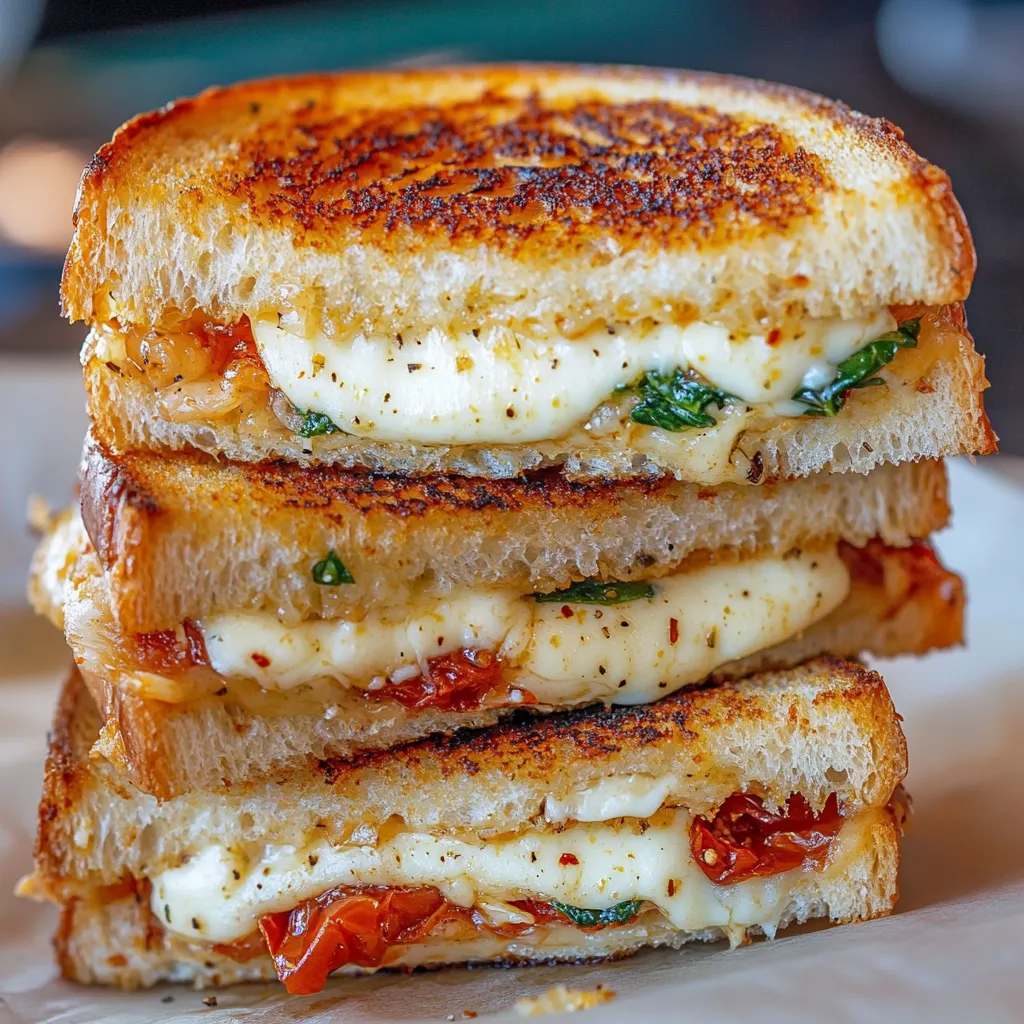 Best Feta Grilled Cheese Sandwich with Spinach - Easy Recipe