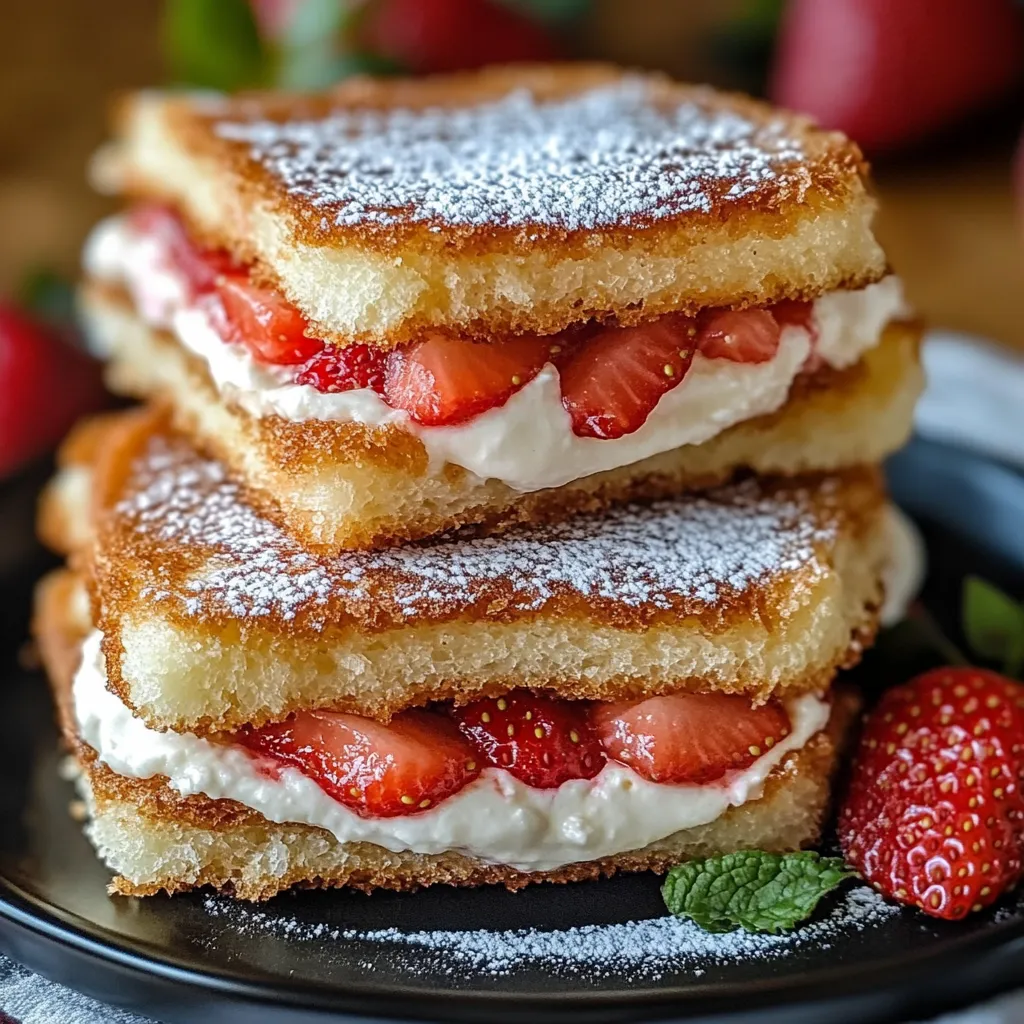 Amazing Fried Strawberry Cheesecake Sandwiches Recipe