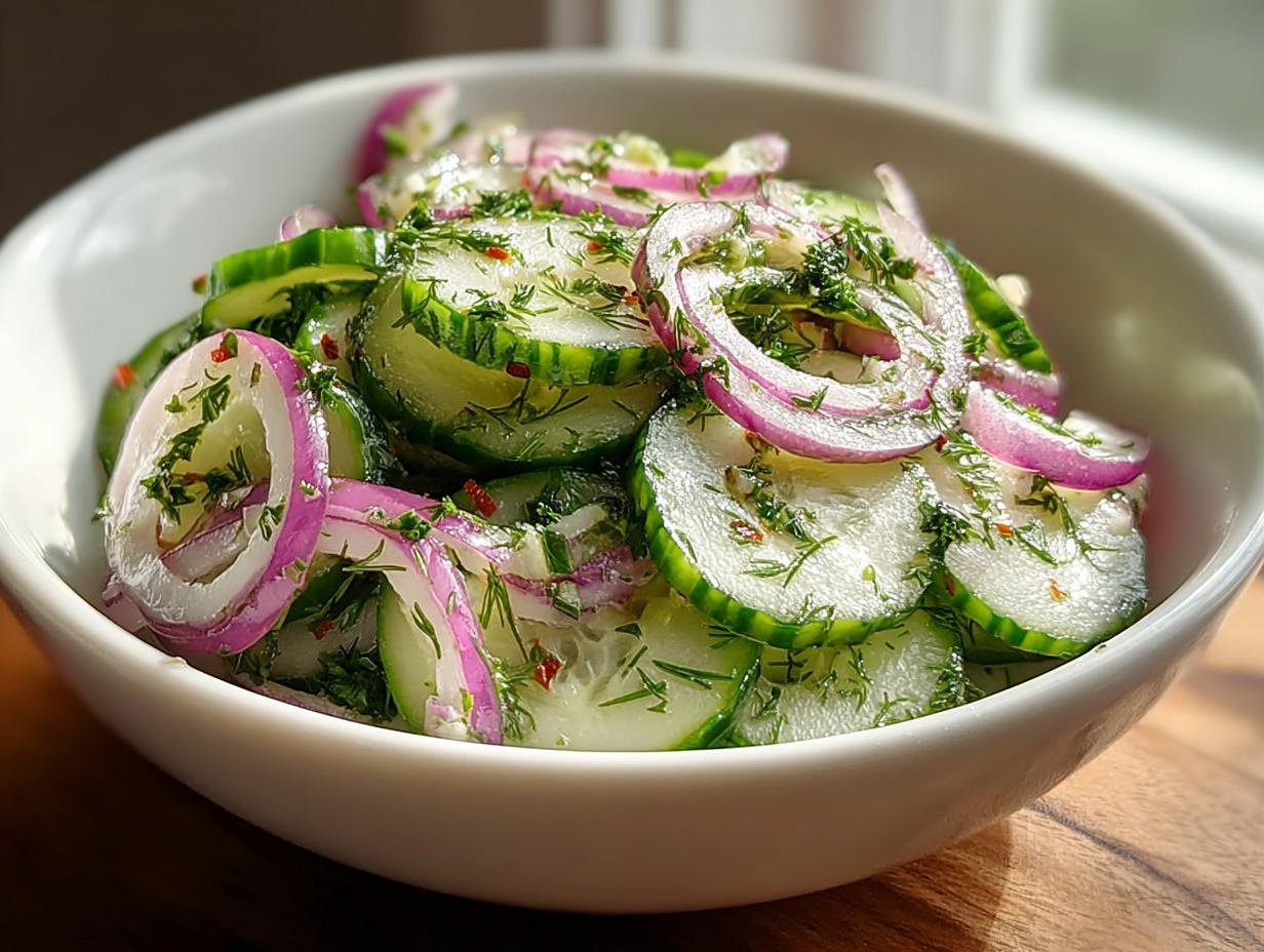 Cucumber Onion Salad: 10 Minutes to Freshness - Cucumber Onion Salad - additional detail