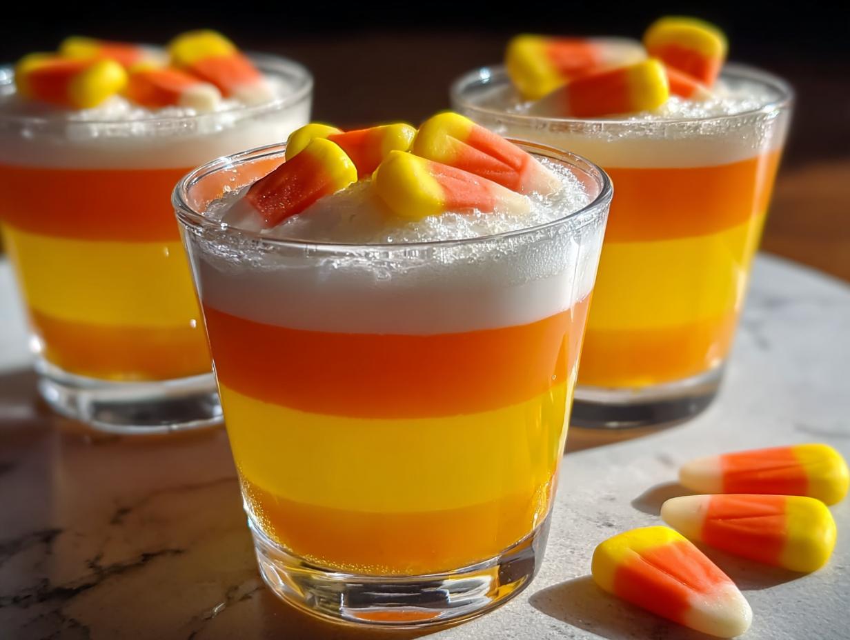 Halloween Candy Corn Jello: 3 Flavor Fun - Halloween Candy Corn Jello - additional detail