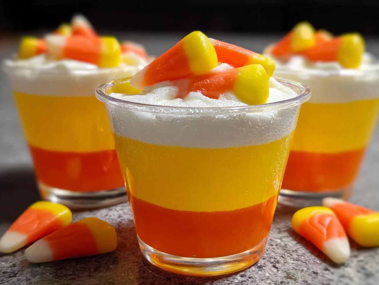Halloween Candy Corn Jello: 3 Flavor Fun - Halloween Candy Corn Jello - additional detail