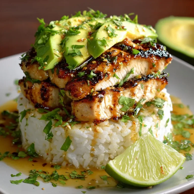 Honey Lime Chicken & Avocado Rice Stack (Easy & Flavorful Recipe)
