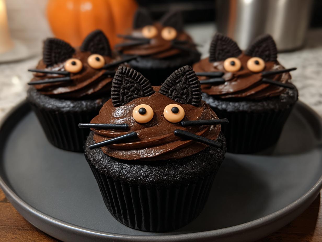 Black Cat Cupcakes: 5 Steps to Cute Treats - Black Cat Cupcakes - additional detail