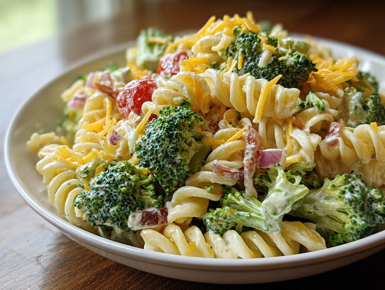 Broccoli Pasta Salad with fresh ingredients