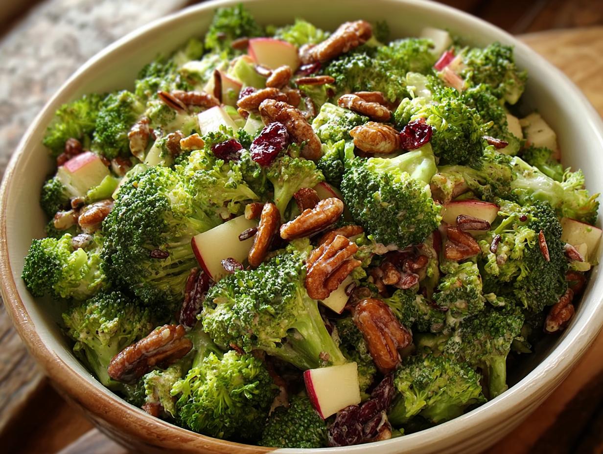 Broccoli Salad: Amazing 30-Min Recipe - Fresh broccoli florets and other ingredients