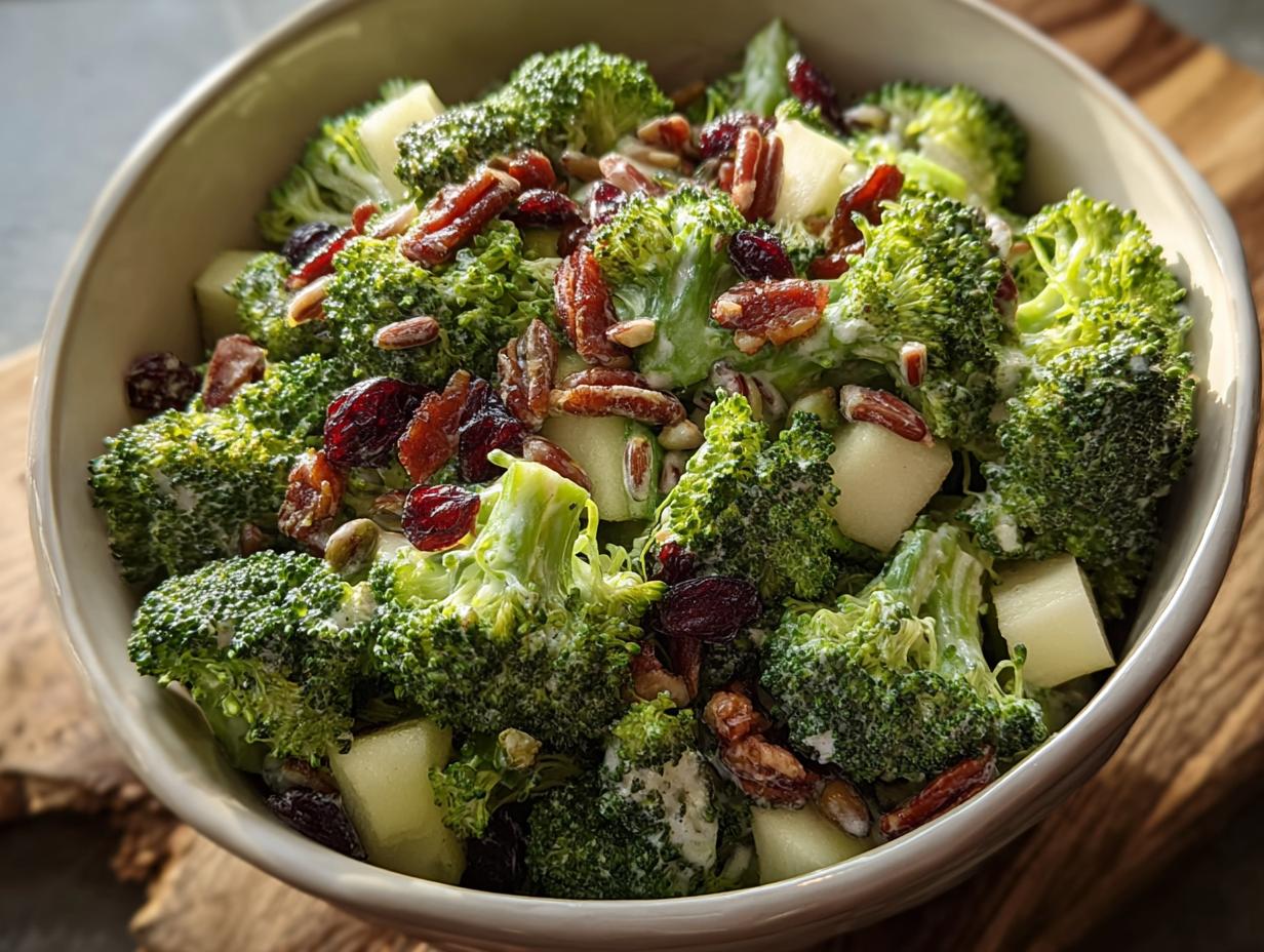 Broccoli Salad: Amazing 30-Min Recipe - A bowl of finished broccoli salad ready to be served