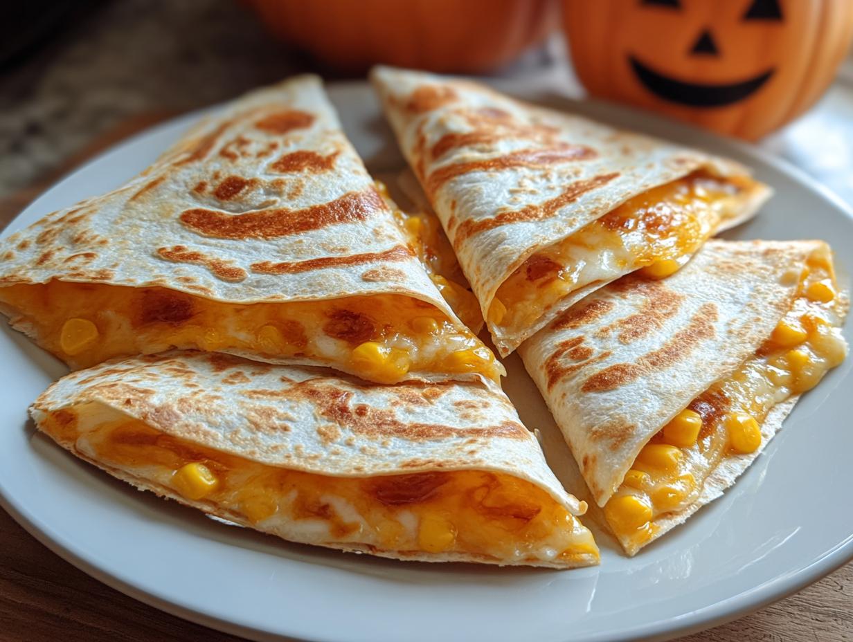 Candy Corn Quesadillas