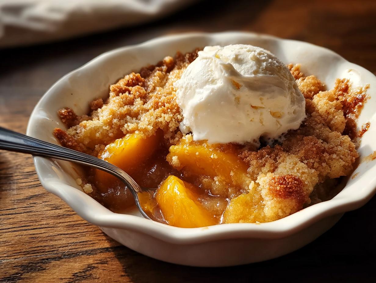 Quick Canned Peach Cobbler: 30-Minute Dessert - Canned Peach Cobbler - additional detail