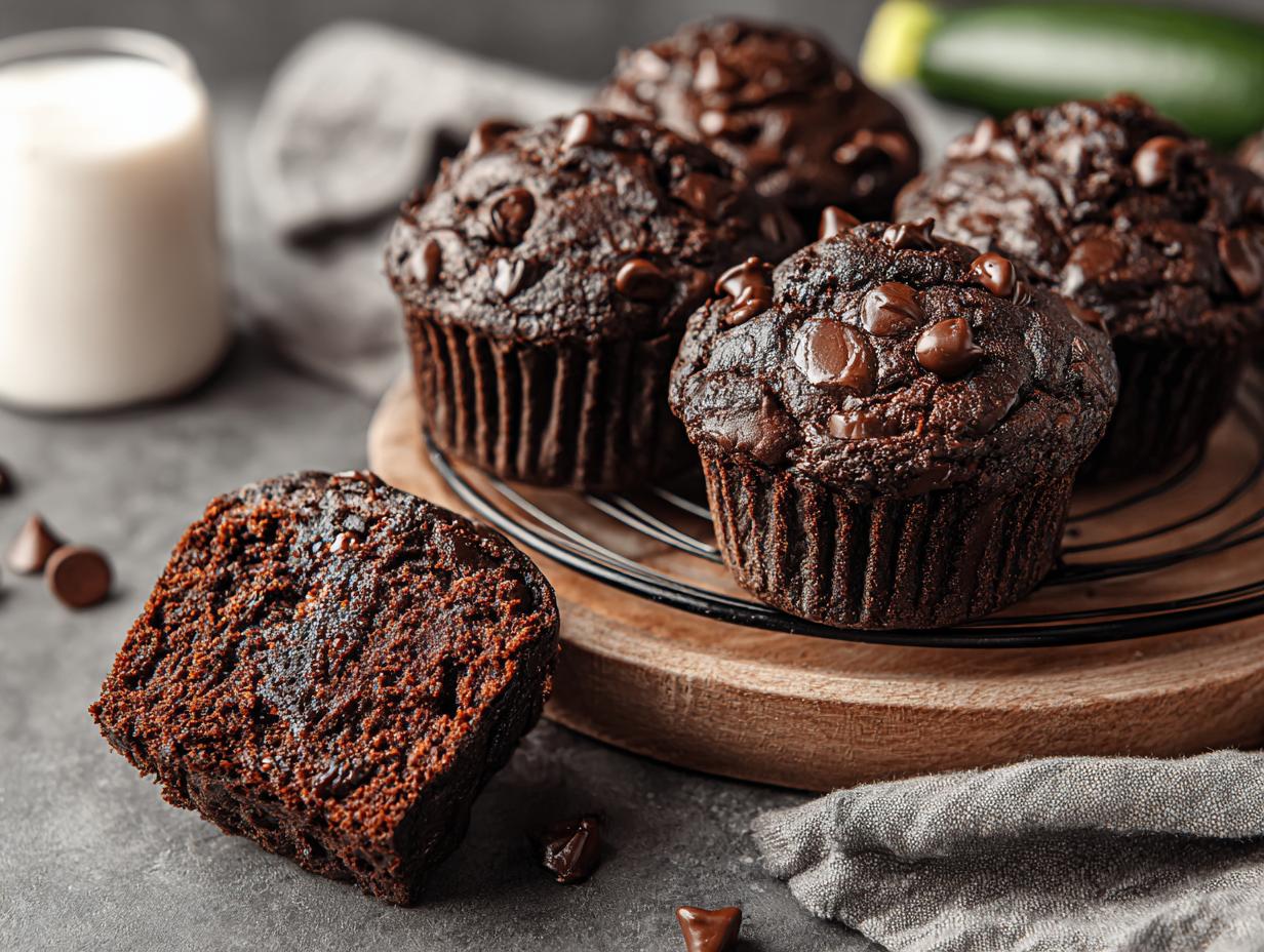 Melted Double Chocolate Zucchini Muffins: 9 Sins - Double Chocolate Zucchini Muffins - additional detail