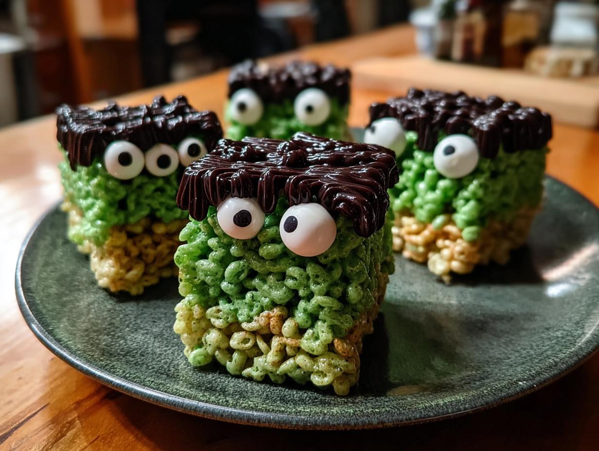Frankenstein Rice Krispie Treats