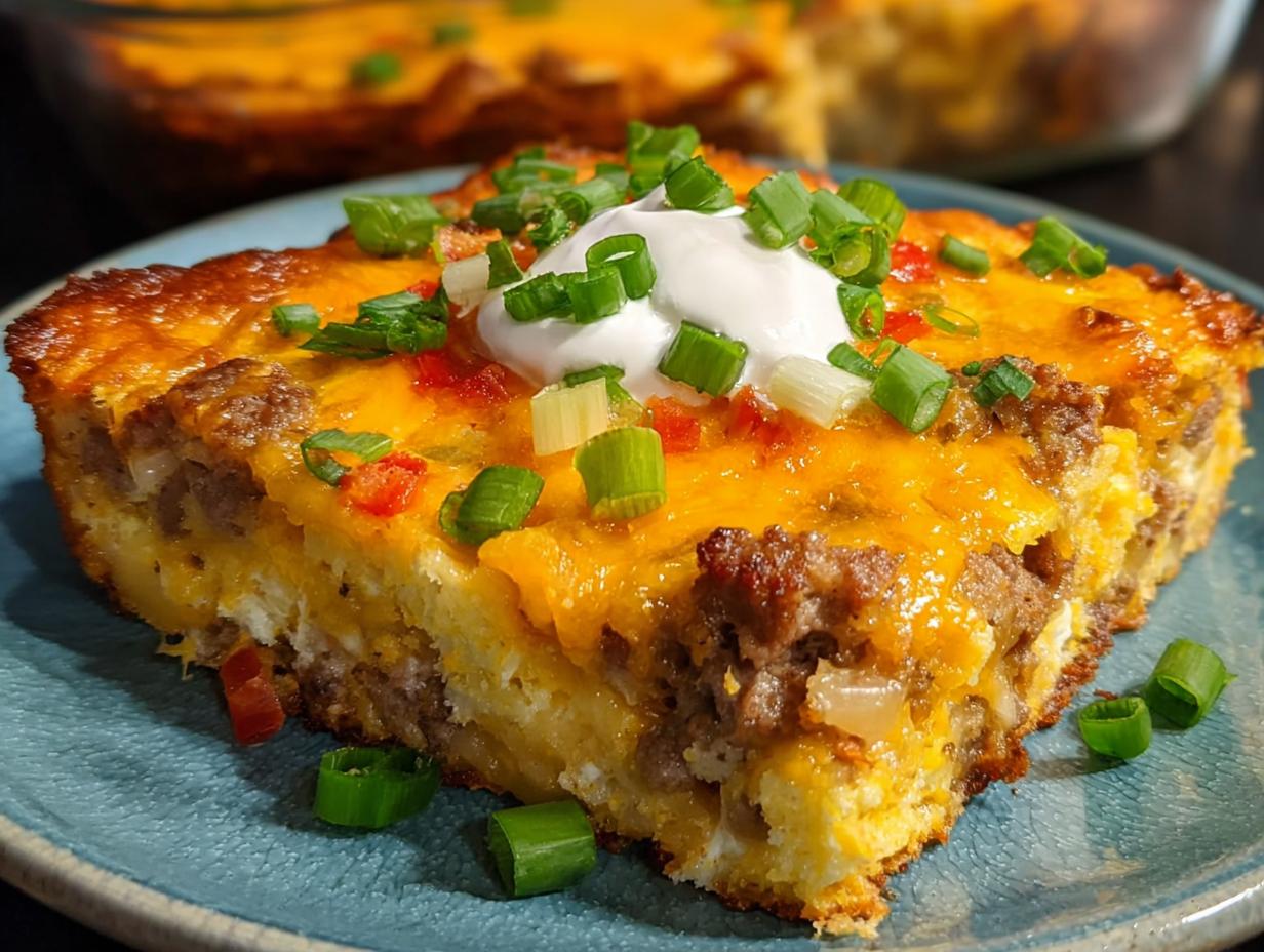 Amazing Hashbrown Breakfast Casserole Recipe - Hashbrown Breakfast Casserole - serving suggestion with fruit