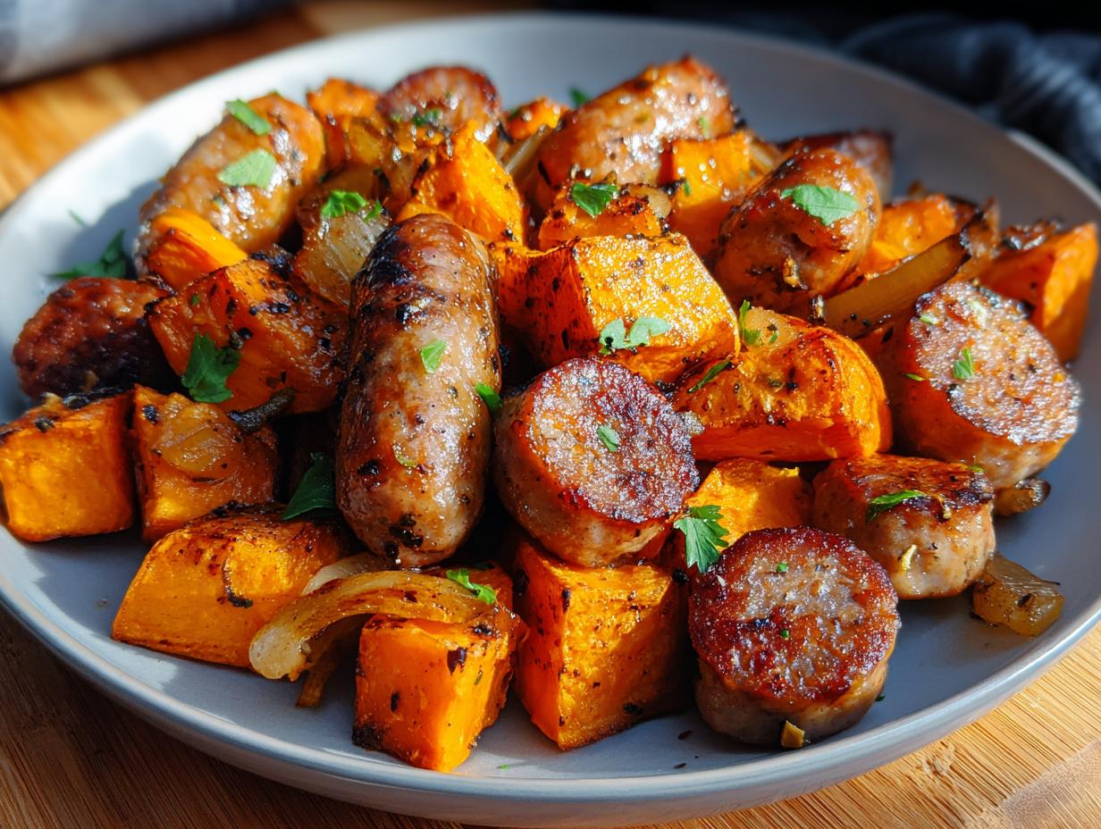 Honey Garlic Sausage Sweet: 1 Pan Meal - Honey Garlic Sausage Sweet - main visual representation