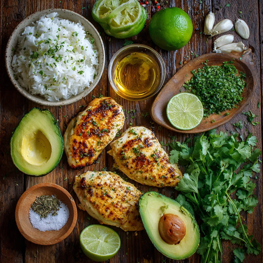 Honey Lime Chicken and Avocado Rice Stack: Amazing 5-Min