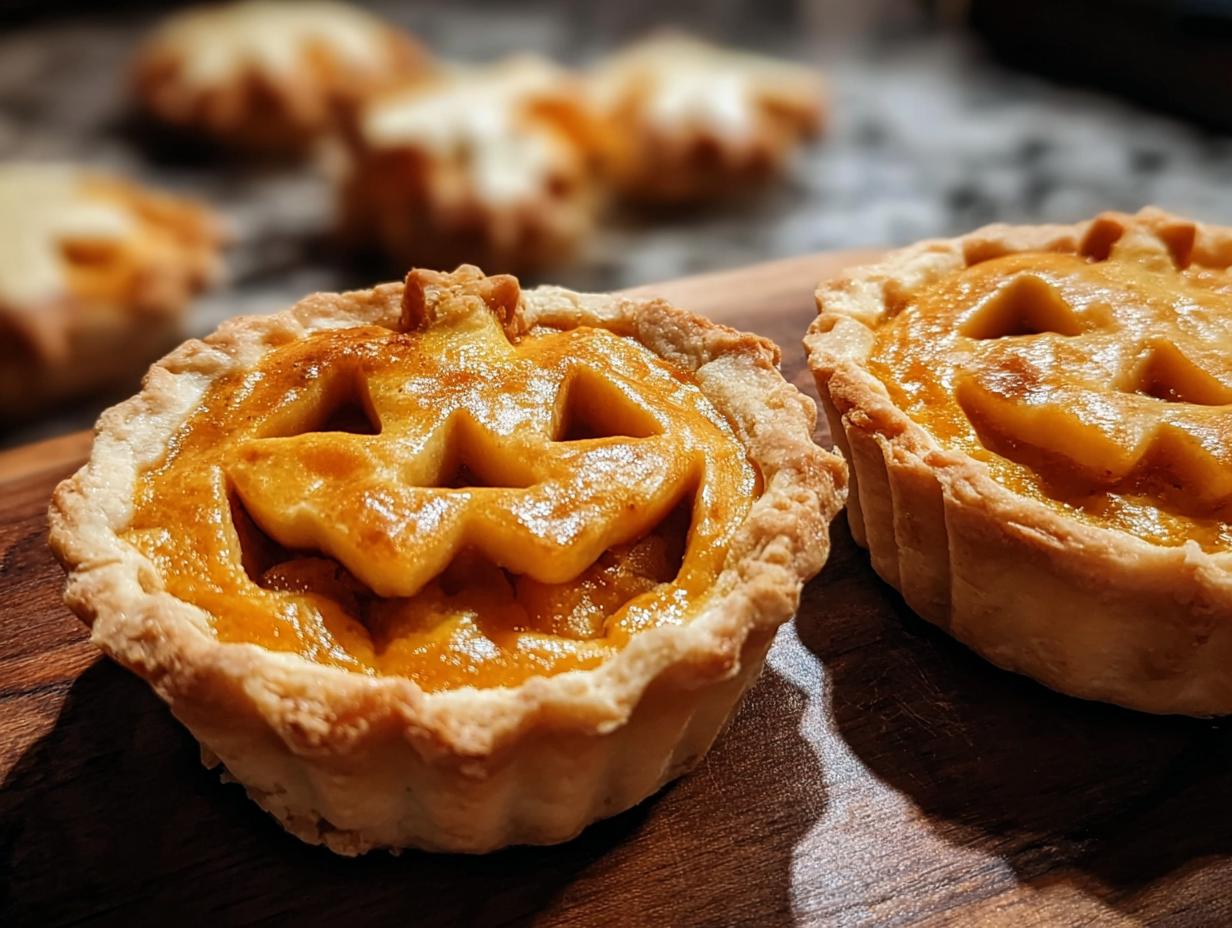 Jack Lantern Pumpkin Pie: 1 Spooky Treat - Jack Lantern Pumpkin Pie - additional detail