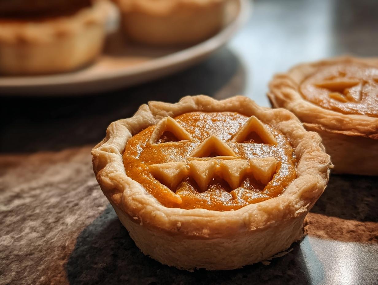 Jack Lantern Pumpkin Pie: 1 Spooky Treat - Jack Lantern Pumpkin Pie - additional detail