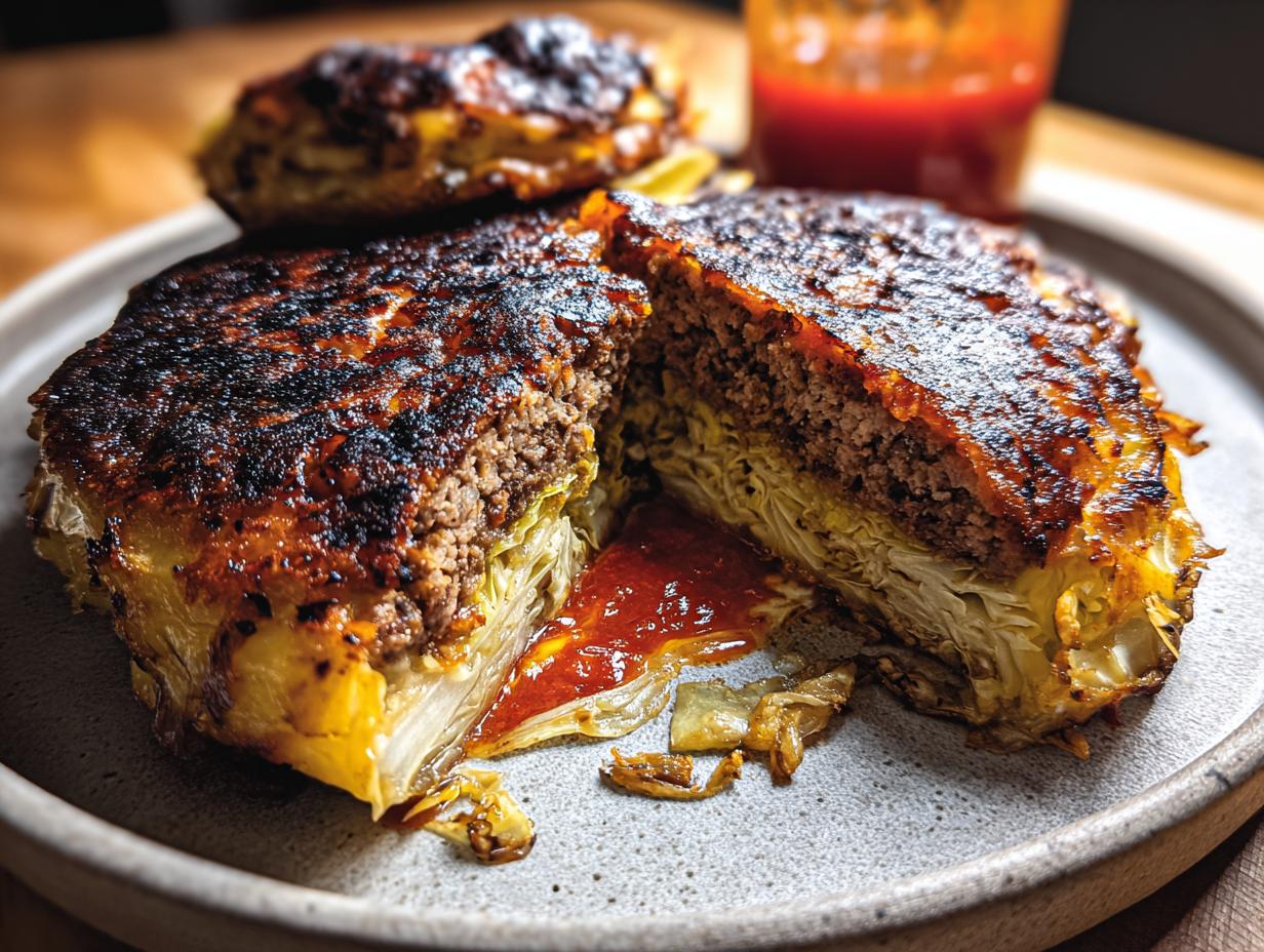 Oven Baked Cabbage Burgers: Amazing 1-Pan Meal - Oven Baked Cabbage Burgers - additional detail