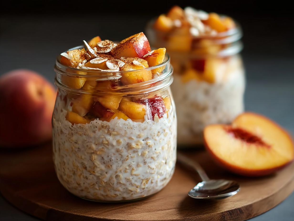 Perfect Peach Overnight Oats: 5 Minute Magic - Peach Overnight Oats - additional detail