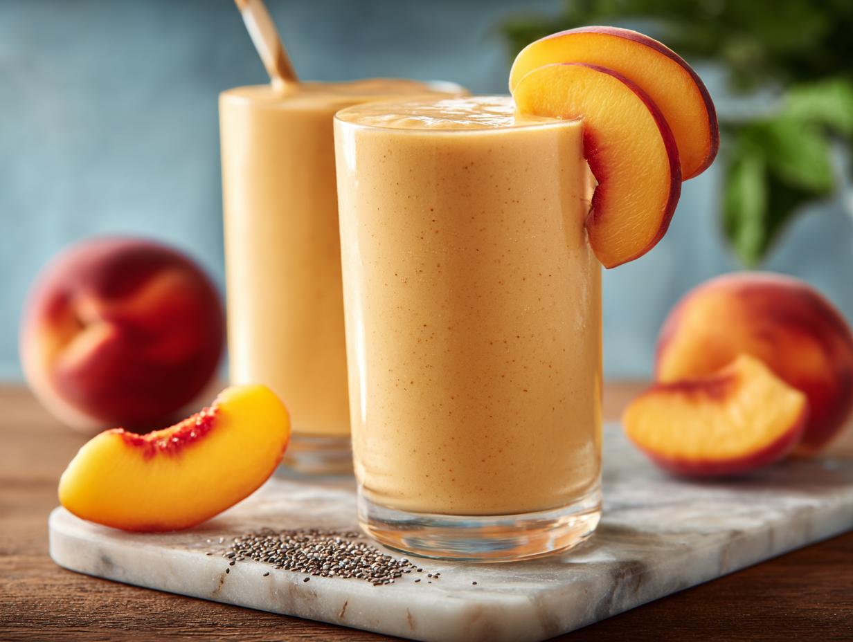Peach Smoothie: 1 Amazing 5-Minute Recipe - Peach Smoothie - additional detail