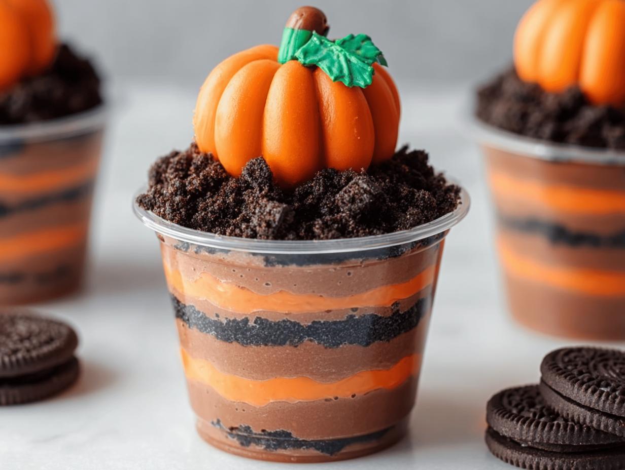 Pumpkin Patch Dirt Cups: 8 Festive Delights - Pumpkin Patch Dirt Cups - additional detail