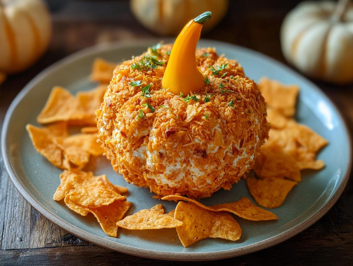 Pumpkin Shaped Cheese Bal