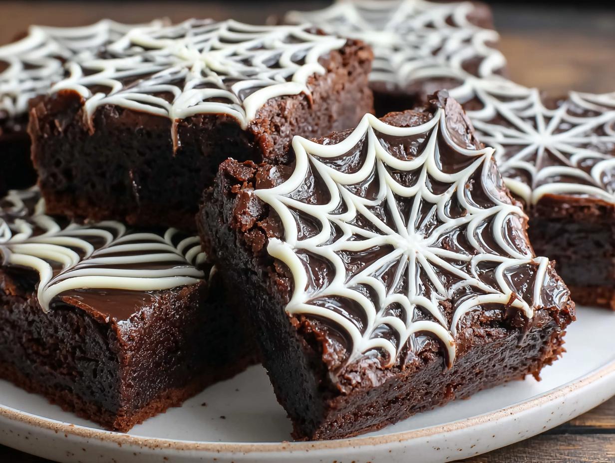 Spiderweb Brownies: 15-Minute Spooky Surprise - Spiderweb Brownies - additional detail