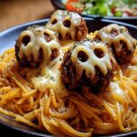 Spooky Spaghetti Cheesy Monster