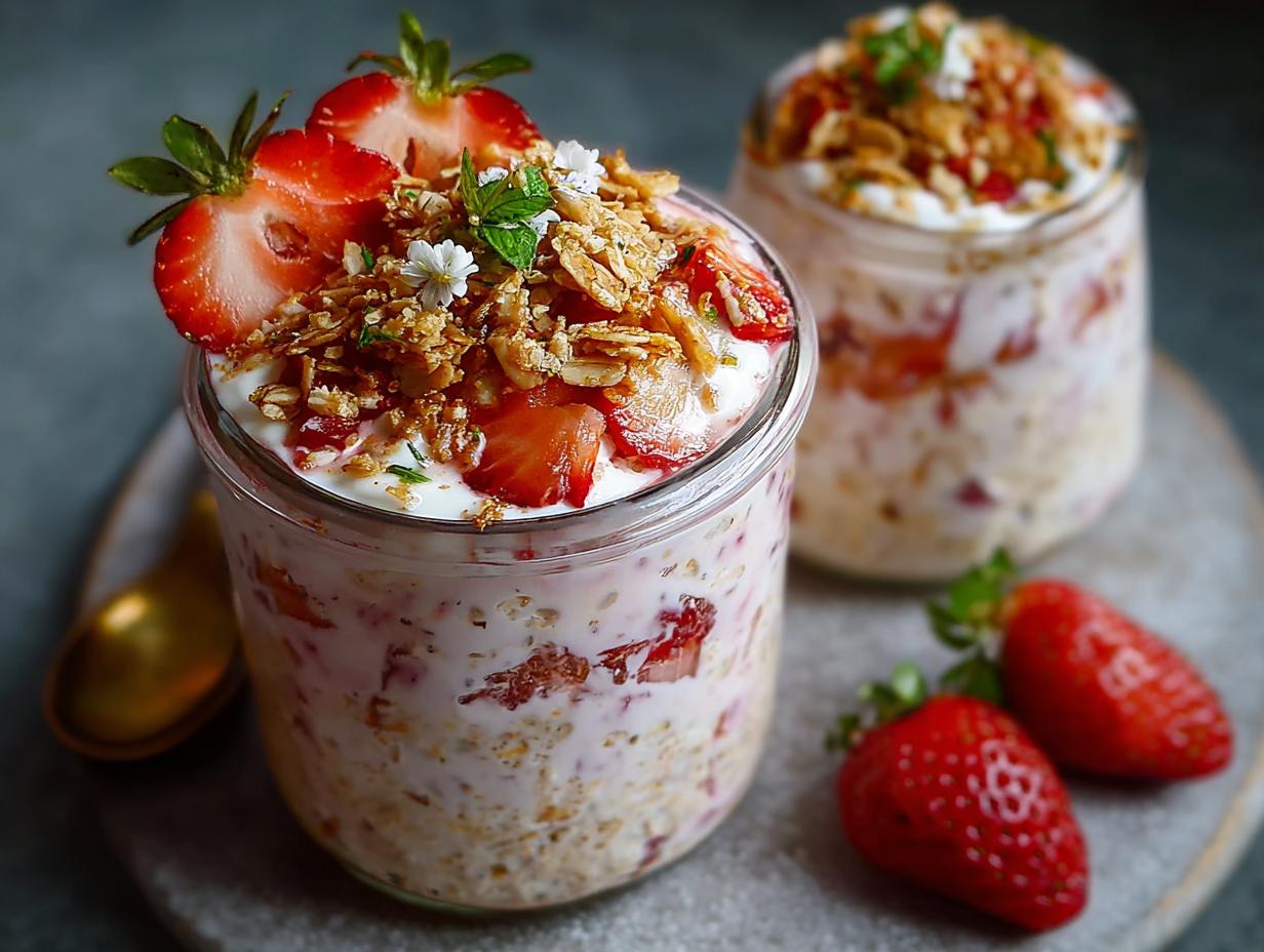 Strawberry Cheesecake Overnight Oats: 2 Delicious Ways - Strawberry Cheesecake Overnight Oats - additional detail