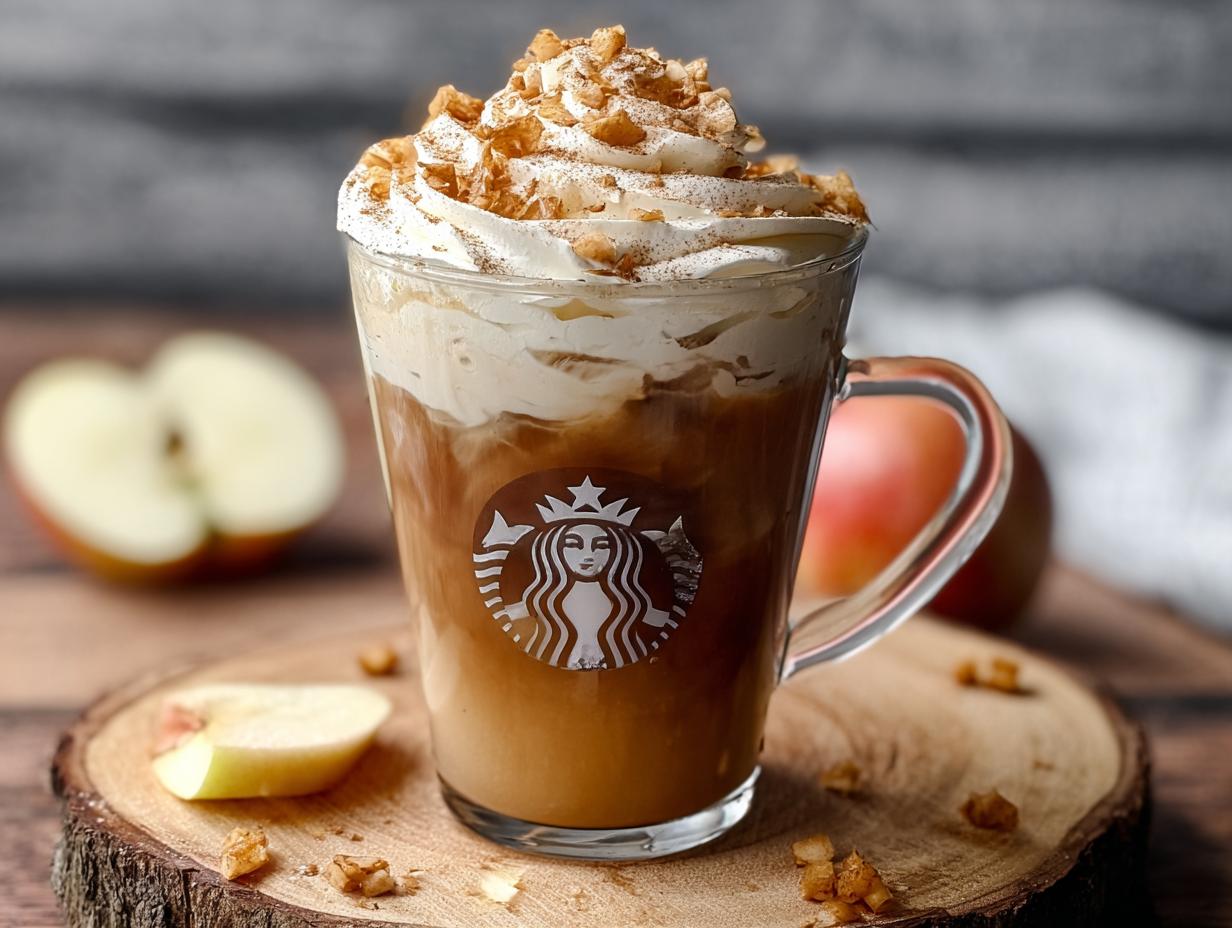 Apple Crisp Chai Starbucks: Cozy fall drink ingredients laid out