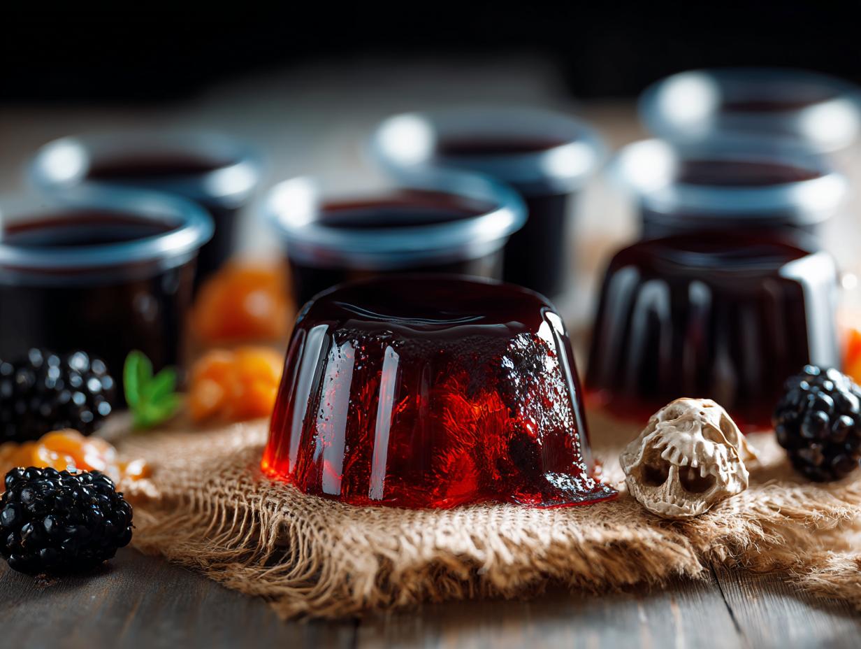 Black Jello Shots: 1 Spooky & Easy Recipe - Black Jello Shots - additional detail