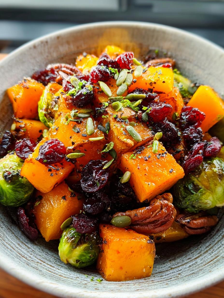 Butternut Squash Brussels Sprouts: Amazing Fall Dish - Roasted butternut squash and Brussels sprouts on a baking sheet