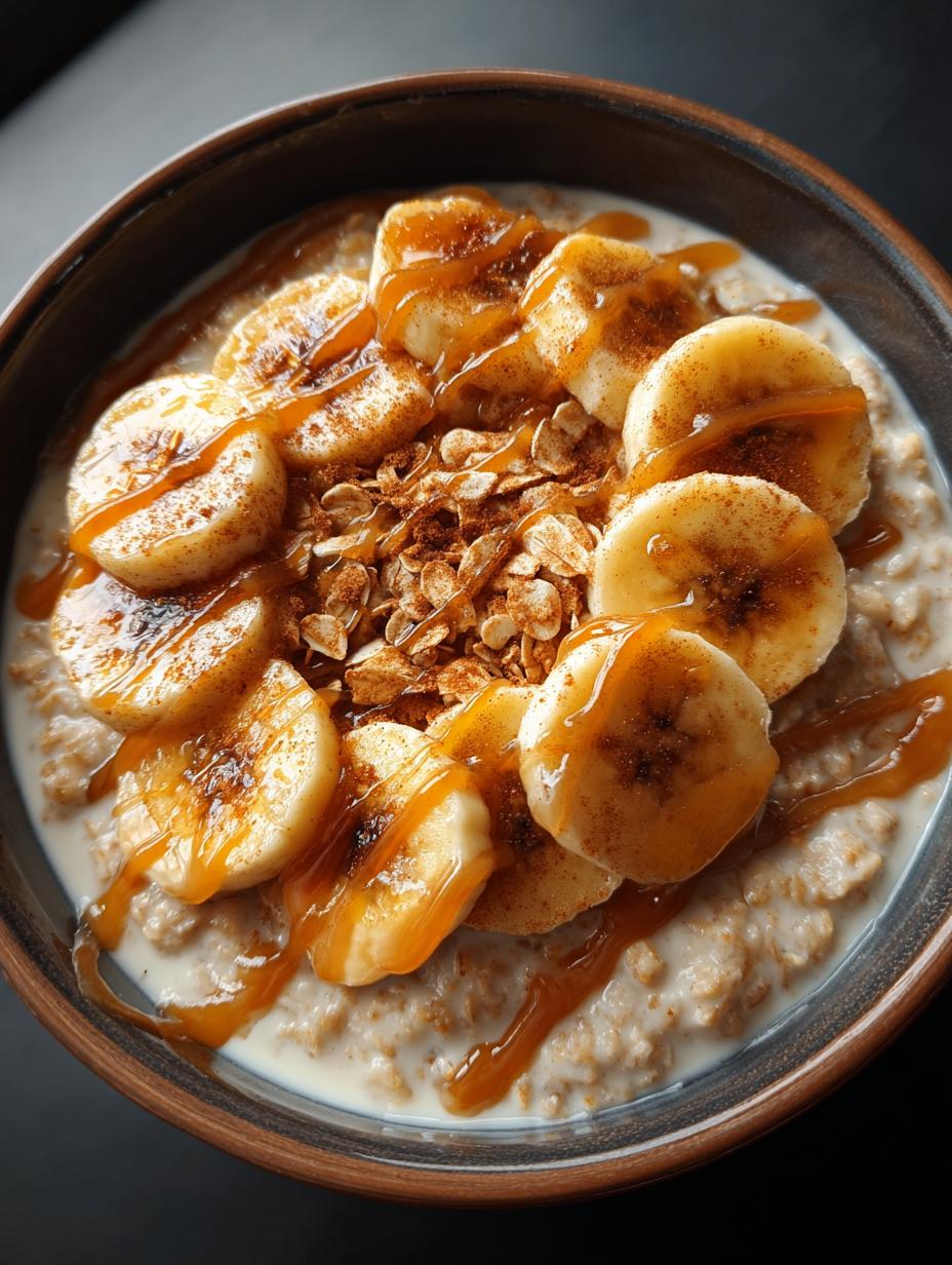 Caramel Banana Oatmeal: 10 Minute Decadent Breakfast - Caramel Banana Oatmeal - additional detail