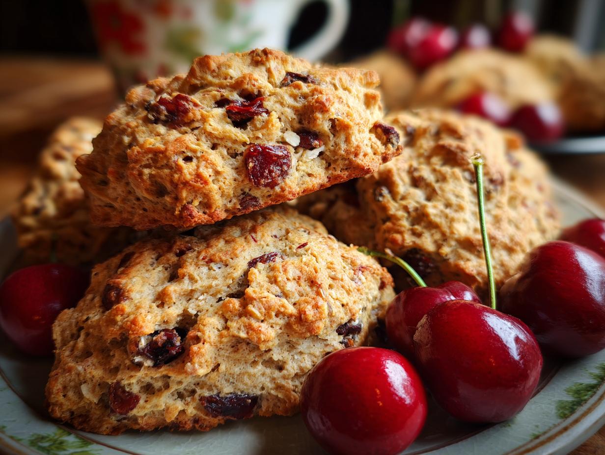 Easy Cherry Chip Oat Scones: 15 Min Prep Bliss - Cherry Chip Oat Scones - main visual representation