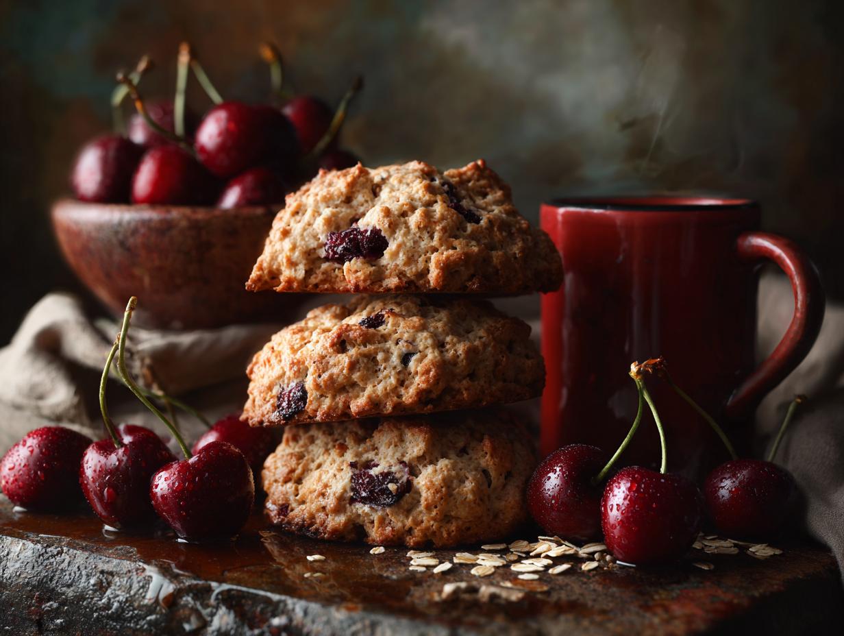 Easy Cherry Chip Oat Scones: 15 Min Prep Bliss - Cherry Chip Oat Scones - additional detail
