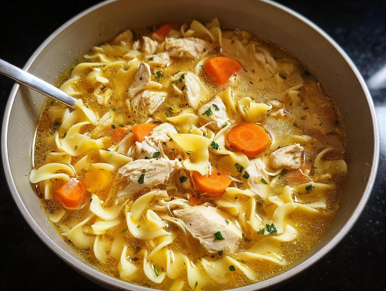 Amazing Chicken Noodle Soup Stove Recipe - Chicken Noodle Soup Stove - close-up of ingredients
