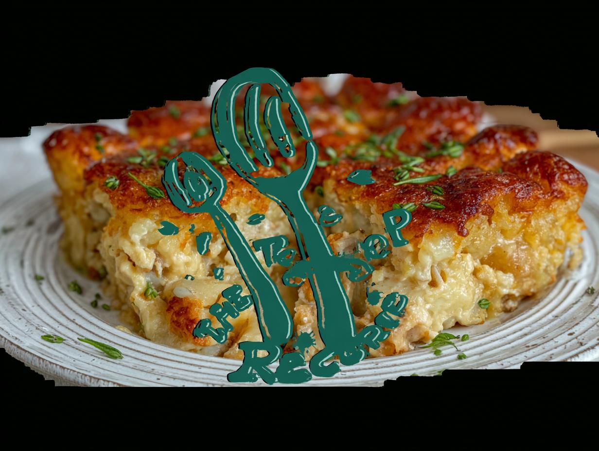 Best Chicken Tater Tot Casserole Recipe - Assembled casserole ready for baking