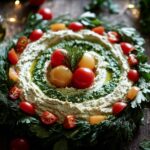 Christmas Hummus Wreath