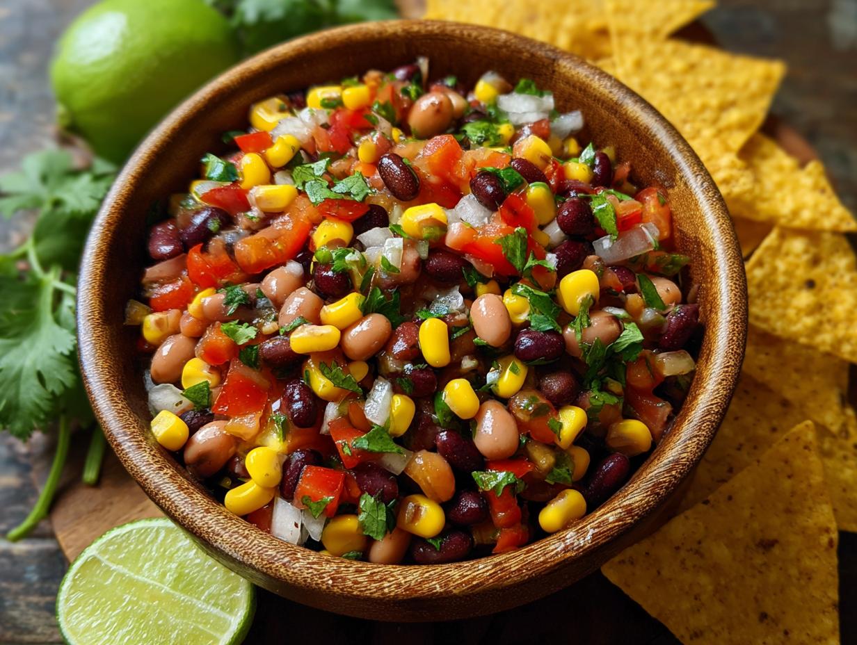 Cowboy Caviar: Best Flavorful Dip Recipe - Freshly mixed Cowboy Caviar in a bowl