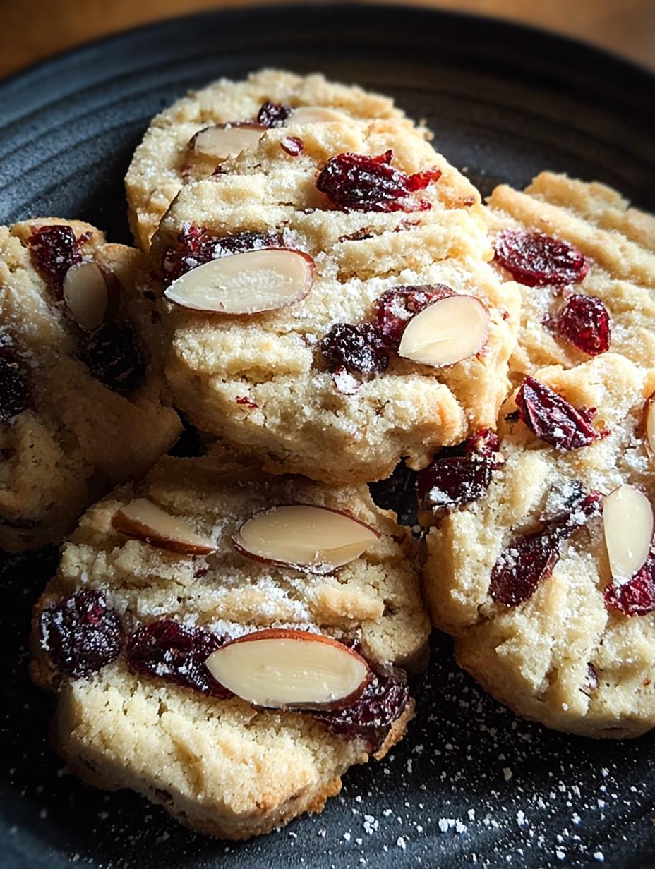 Cranberry Almond Shortbread Cookies