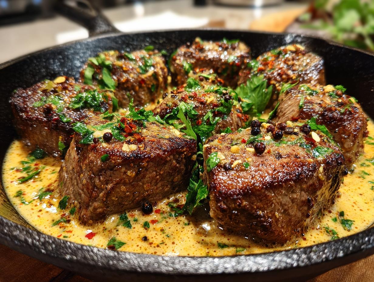 Amazing Creamy Peppercorn Steak Bites in 15 Minutes - Creamy Peppercorn Steak Bites - additional detail