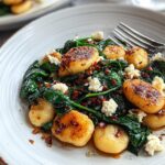 Crispy Gnocchi Spinach Feta