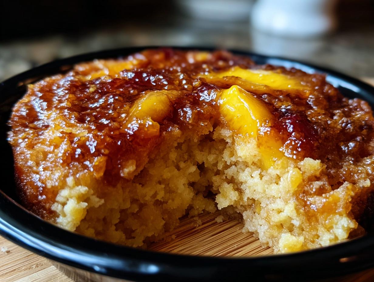 Amazing 1-Step Crockpot Peach Cobbler - Crockpot Peach Cobbler - main visual representation