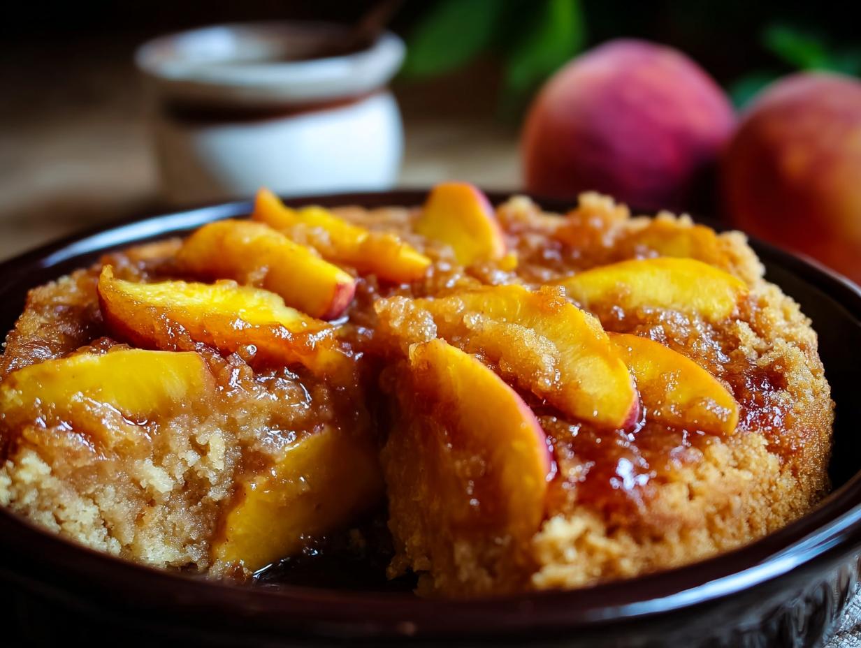 Amazing 1-Step Crockpot Peach Cobbler - Crockpot Peach Cobbler - additional detail
