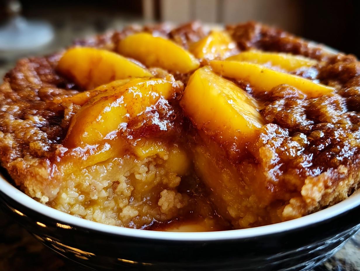 Crockpot Peach Cobbler