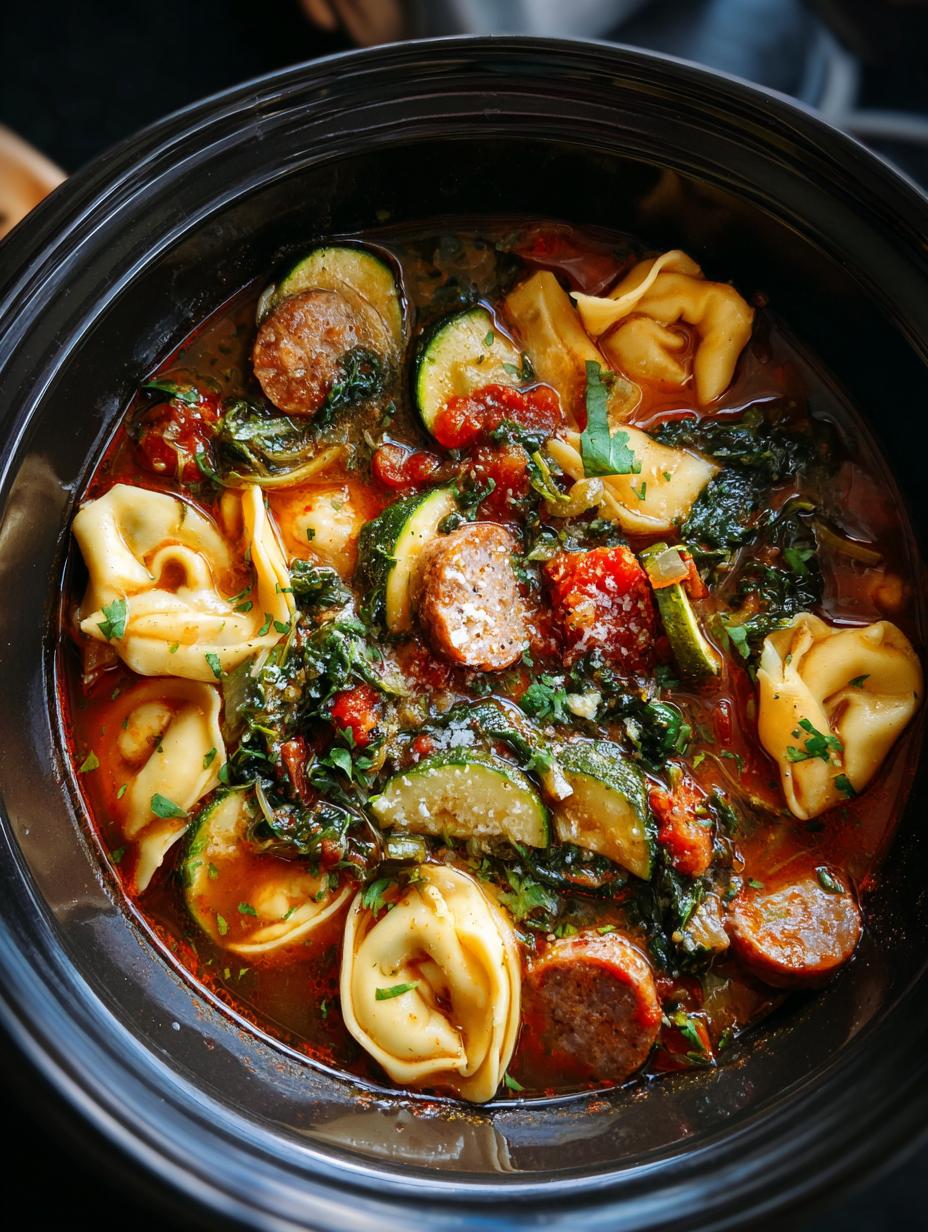 Amazing Crockpot Sausage Tortellini Soup 30-Minute Meal - Crockpot Sausage Tortellini Soup - additional detail