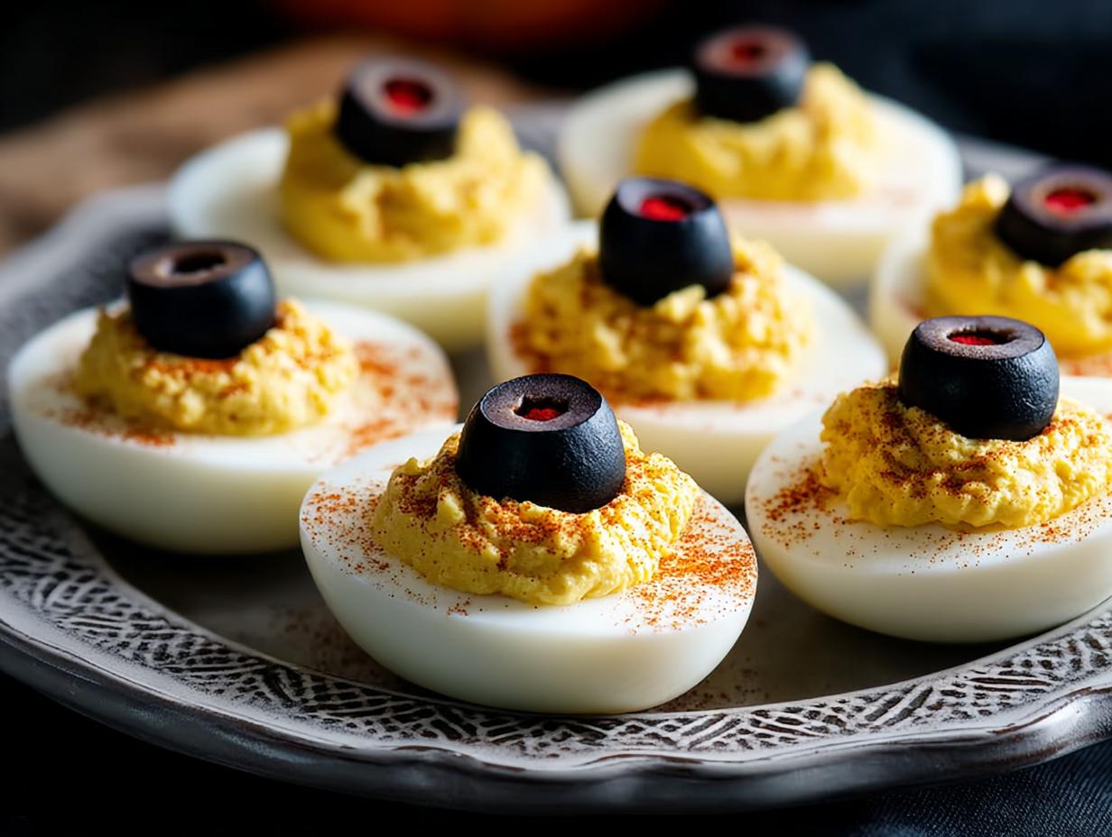 Spooky Deviled Egg Eyeballs: 6 Creepy Bites 4 Spooky Deviled Egg Eyeballs: 6 Creepy Bites - Deviled Egg Eyeballs Spooky - additional detail