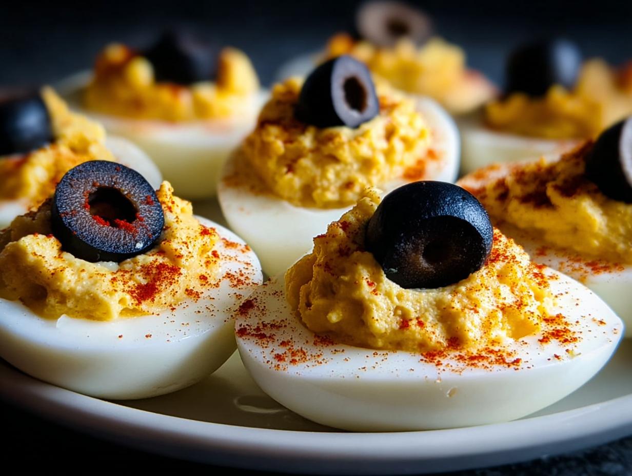 Spooky Deviled Egg Eyeballs: 6 Creepy Bites 5 Spooky Deviled Egg Eyeballs: 6 Creepy Bites - Deviled Egg Eyeballs Spooky - additional detail
