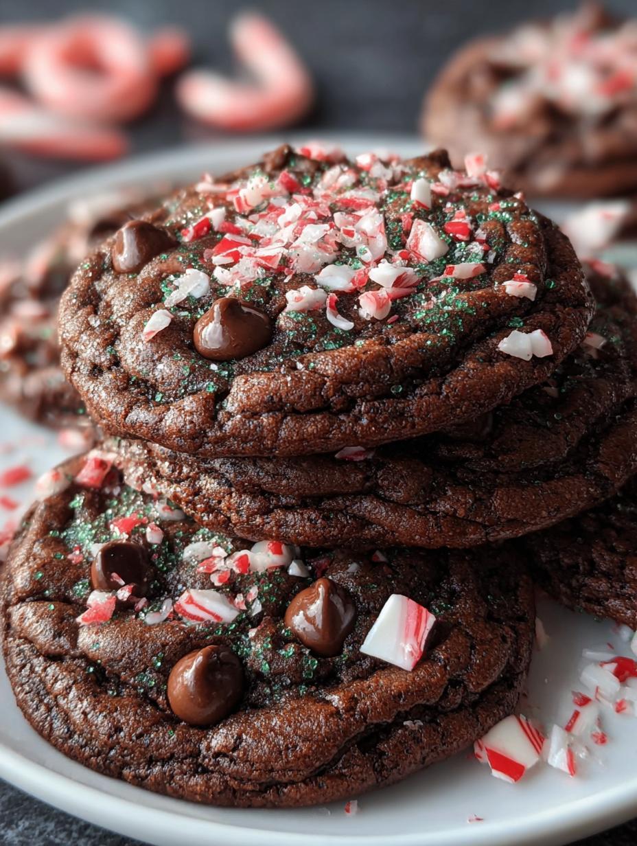 Double Chocolate Peppermint Cookies: Ingredients laid out on a counter