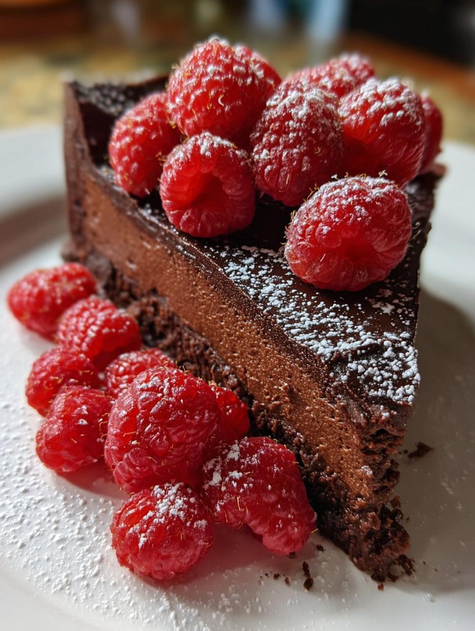 Flourless Chocolate Torte Raspberries