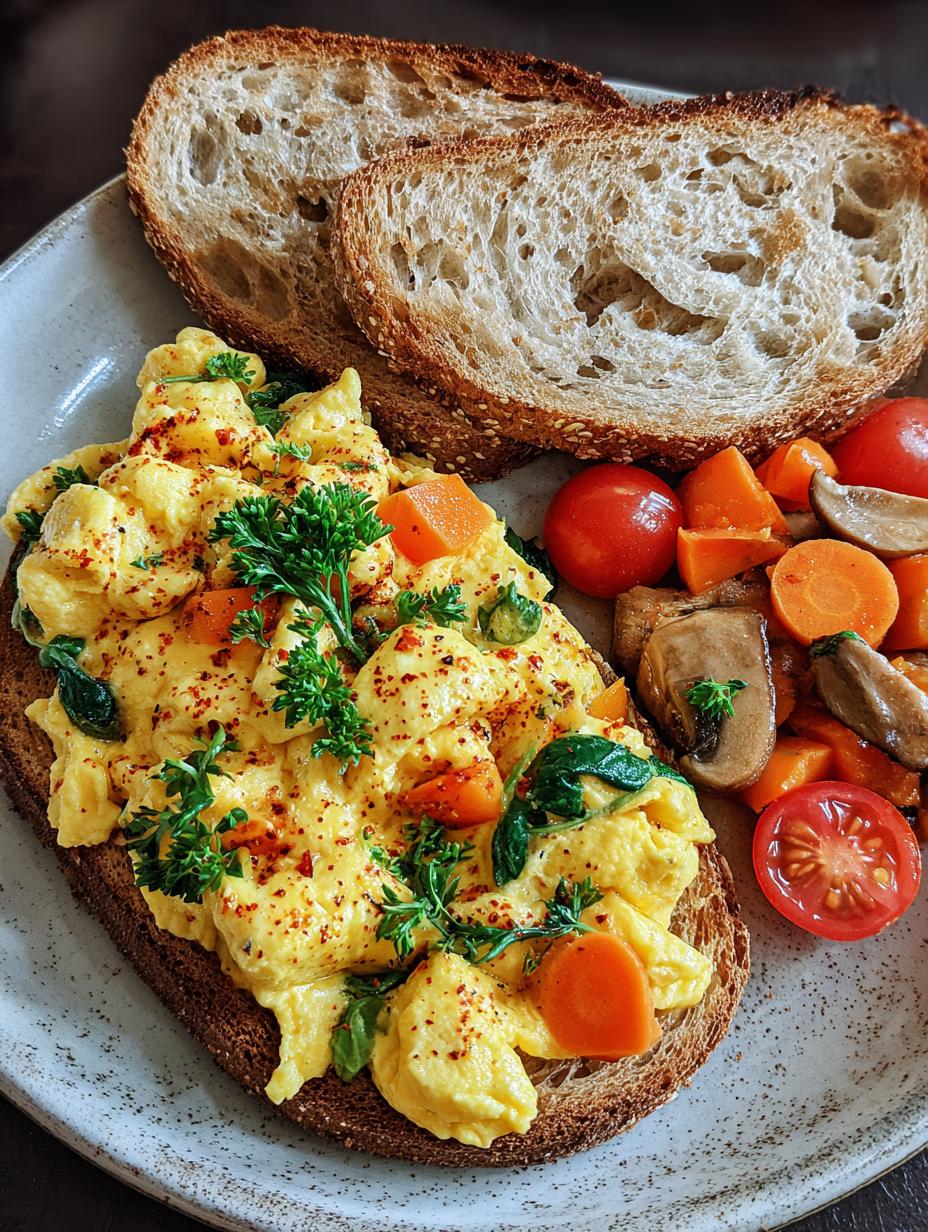 Fluffy Scrambled Eggs Toast